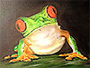 Airbrush - Frosch auf Leinwand